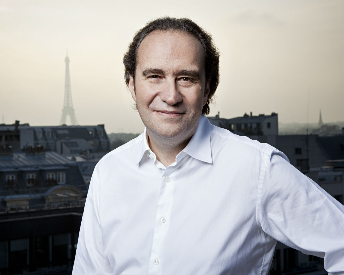 This photo shows Xavier Niel, founder of 42, a tuition-free coding university with campuses in Paris and Silicon Valley .