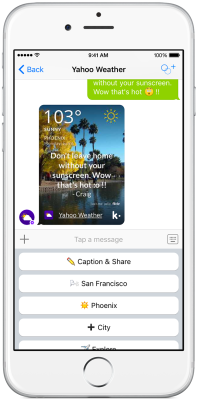 Yahoo's weather bot on Kik seeks to make forecasts a social experience.
