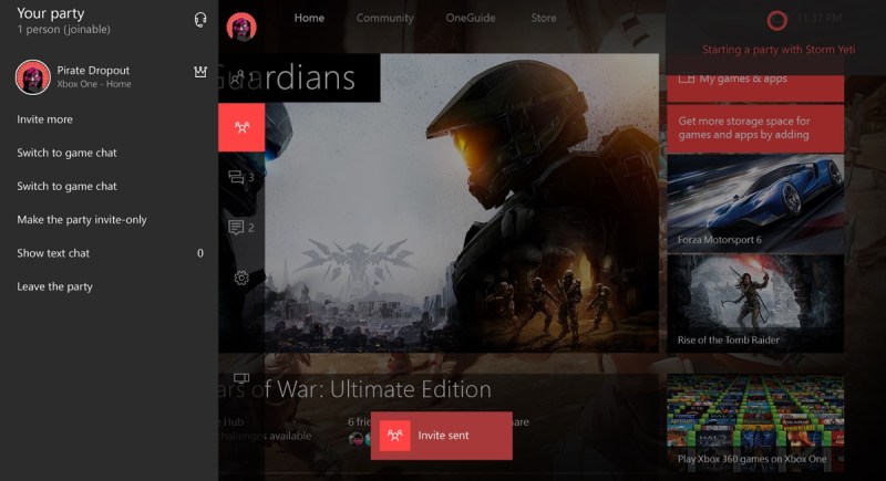 Cortana makes it easier to send Xbox party invites.