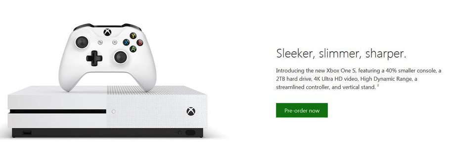 Xbox One slim from Microsoft's Xbox Store.