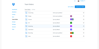 Dropbox launches team folders and redesigns admin console