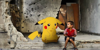 Syrian children hold Pokémon Go photos to say ‘come save me’