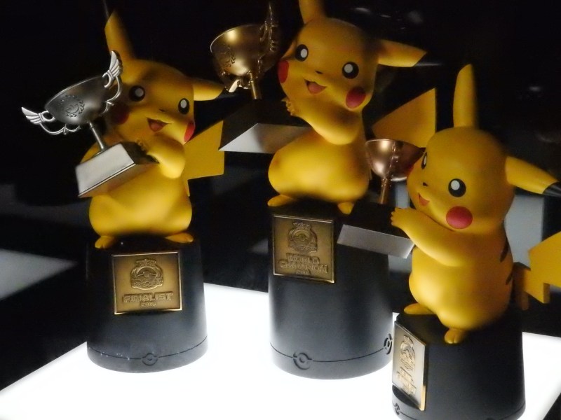 Trophies at the Pokémon World Championships.