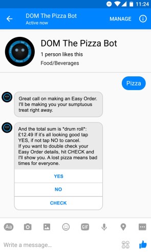 Domino's on Facebook Messenger