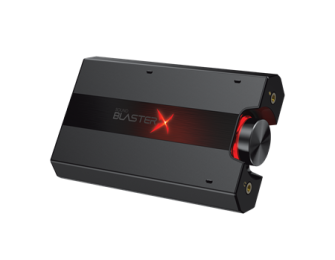 The compact Sound Blaster X portable soundcard with headphone amplifier. 