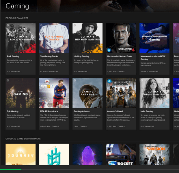 Finding gaming music is now easier in Spotify.