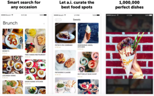 Screenshots of Borsch, a neural-network based food app built by Russian programmers.