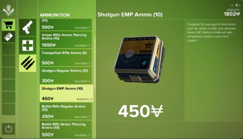Shotgun EMP ammo can take out a camera or a drone, briefly.