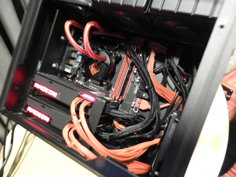 Inside the HP Omen X desktop. There is plenty of room for liquid cooling.