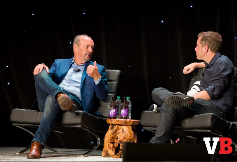 Peter Moore of EA with Geoff Keighley of the Game Awards at GamesBeat 2016.