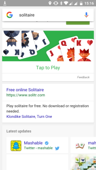 Solitaire in Google Search