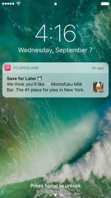 Foursquare rich notifications