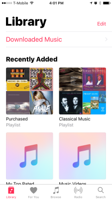Apple Music library screenshot