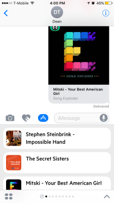 Castro's iMessage app lets you share podcasts.