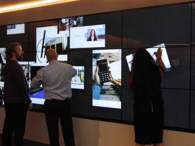 A huge touchscreen at HP Labs.