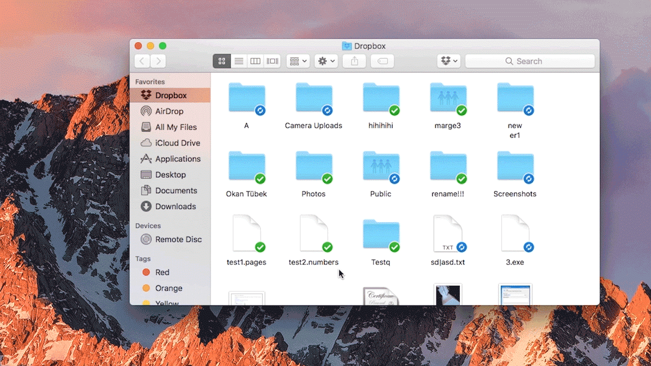 What happens when you install Dropbox on macOS Sierra now.