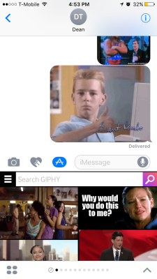 Giphy's iMessage app.
