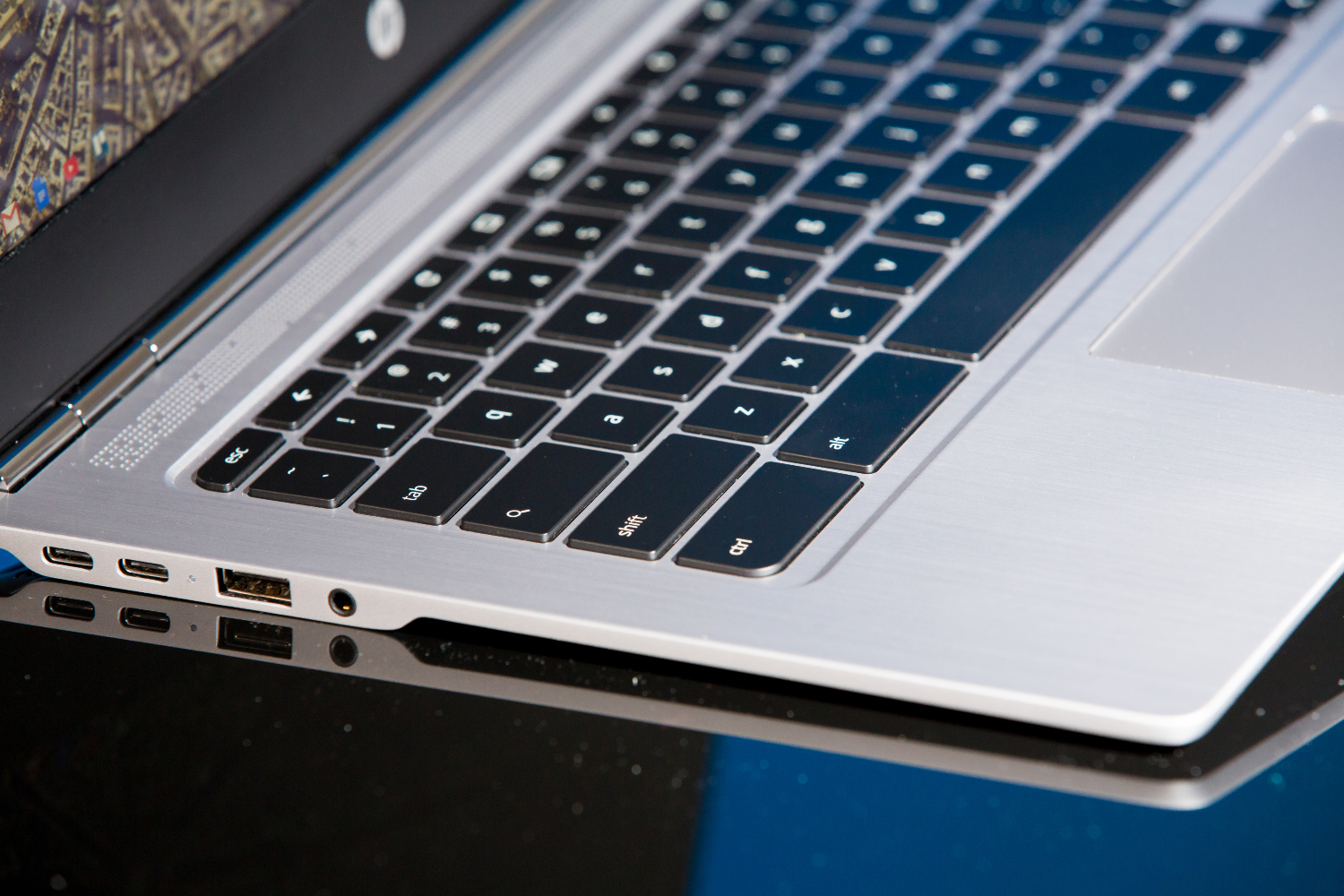 The keyboard on the HP Chromebook 13.