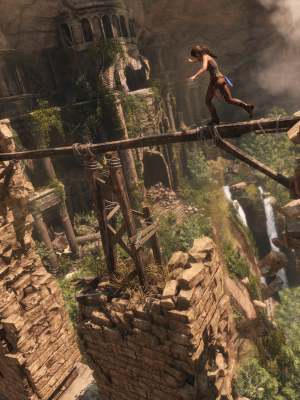 Lara Croft lives on the edge in Rise of the Tomb Raider.