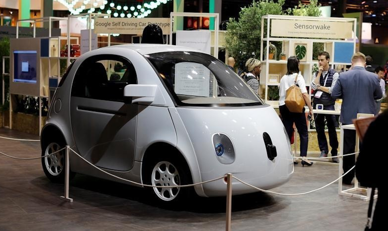 This is a photo of A self-driving car by Google is displayed at the Viva Technology event in Paris, France, June 30, 2016.