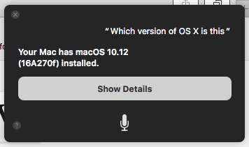 Siri Mac macOS version