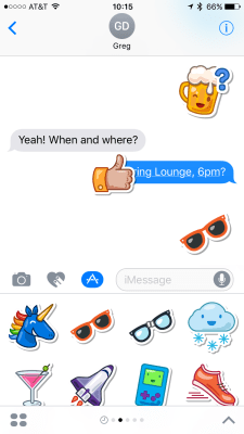Swarm stickers in messaging