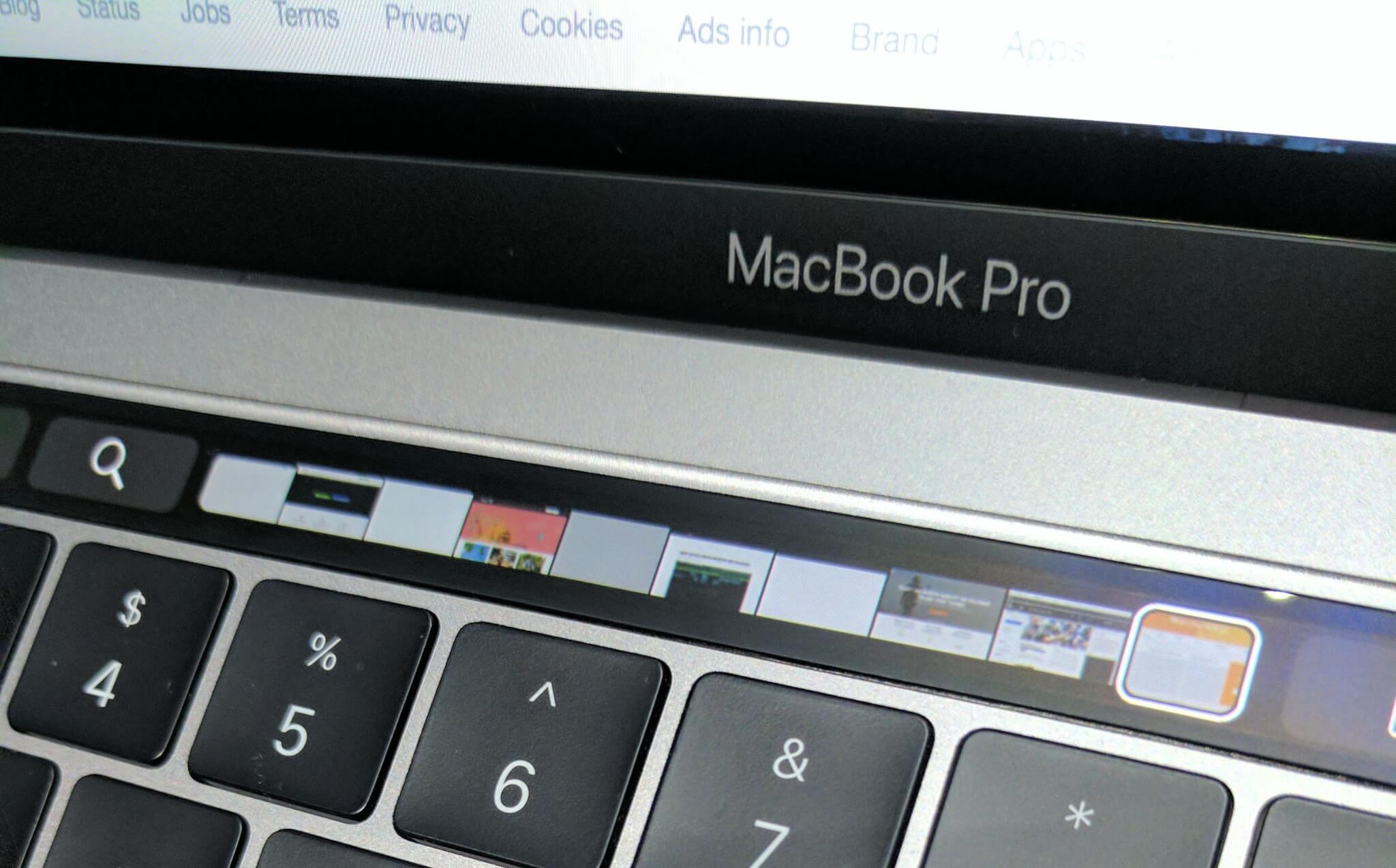 Touch Bar on the 2016 MacBook Pro.