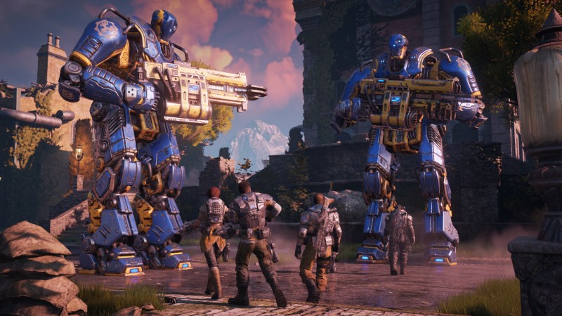 Giant mechs in Gears of War 4.