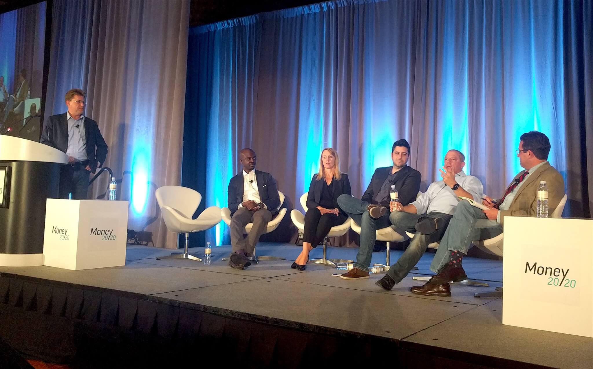 Speakers at a Money 20/20 panel on the future of blockchain in capital markets.