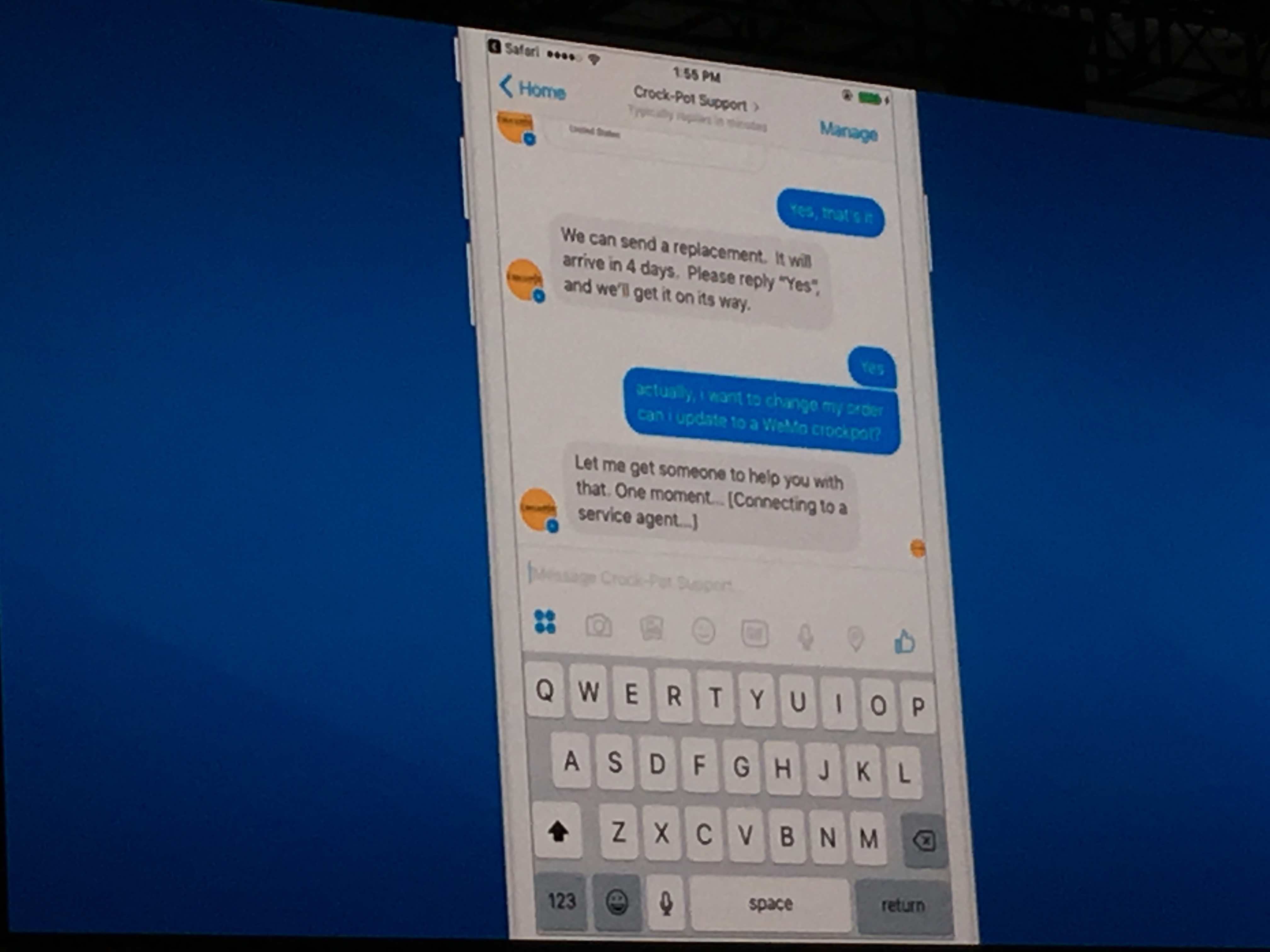 Salesforce LiveMessage lets customers interact with bots and frees up human reps to respond to more complex issues.