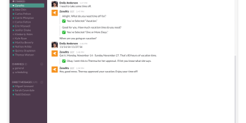 You can now request time off with the Zenefits Slack bot