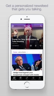Personalized feeds within Yahoo Newsroom.