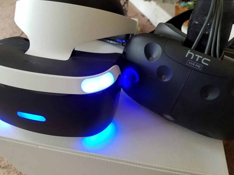 The PSVR sitting alongside an HTC Vive.