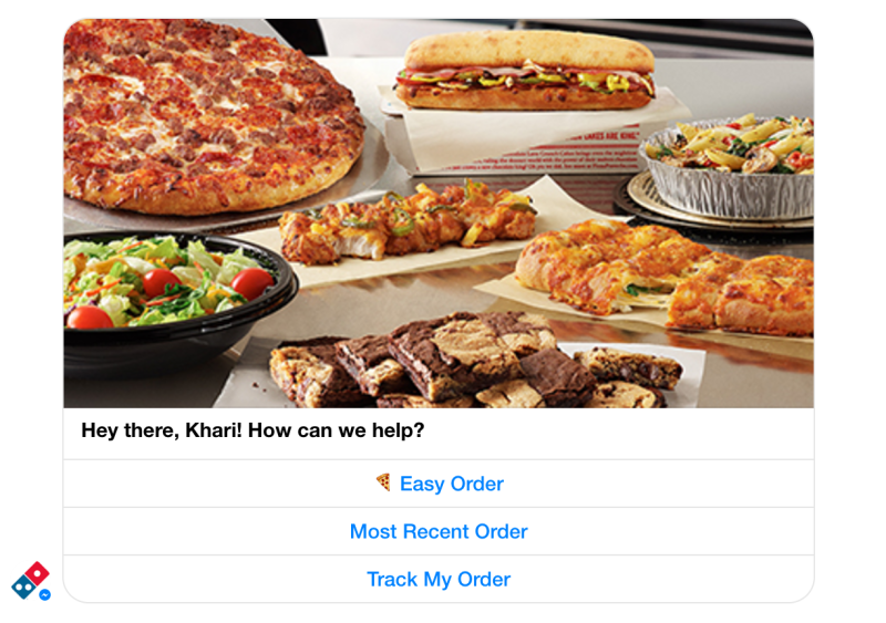Domino's Pizza Facebook Messenger bot