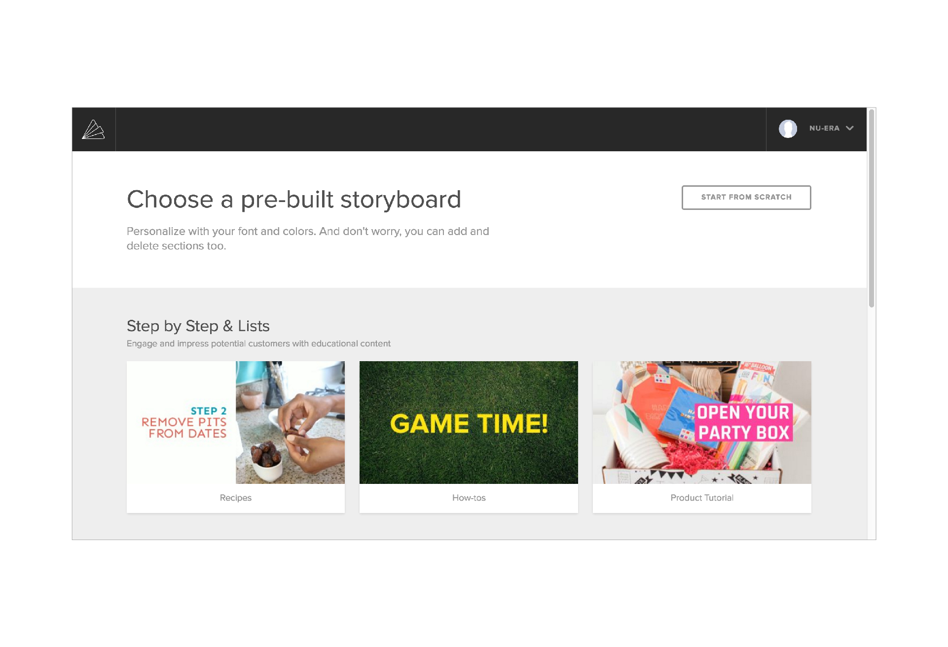 Animoto Storyboard builder