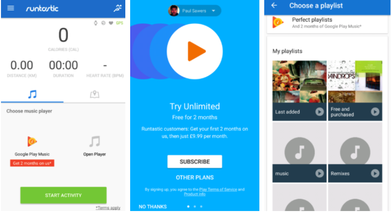 Runtastic & Google Play Music