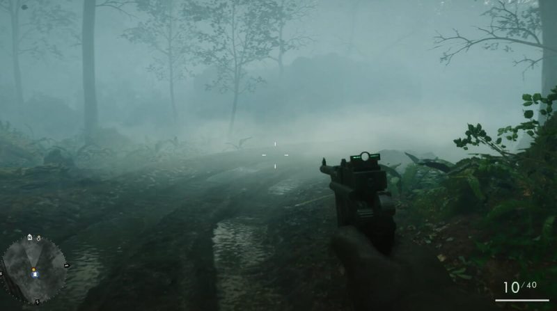 The spooky fog of the Bourlon Forest in Battlefield 1.