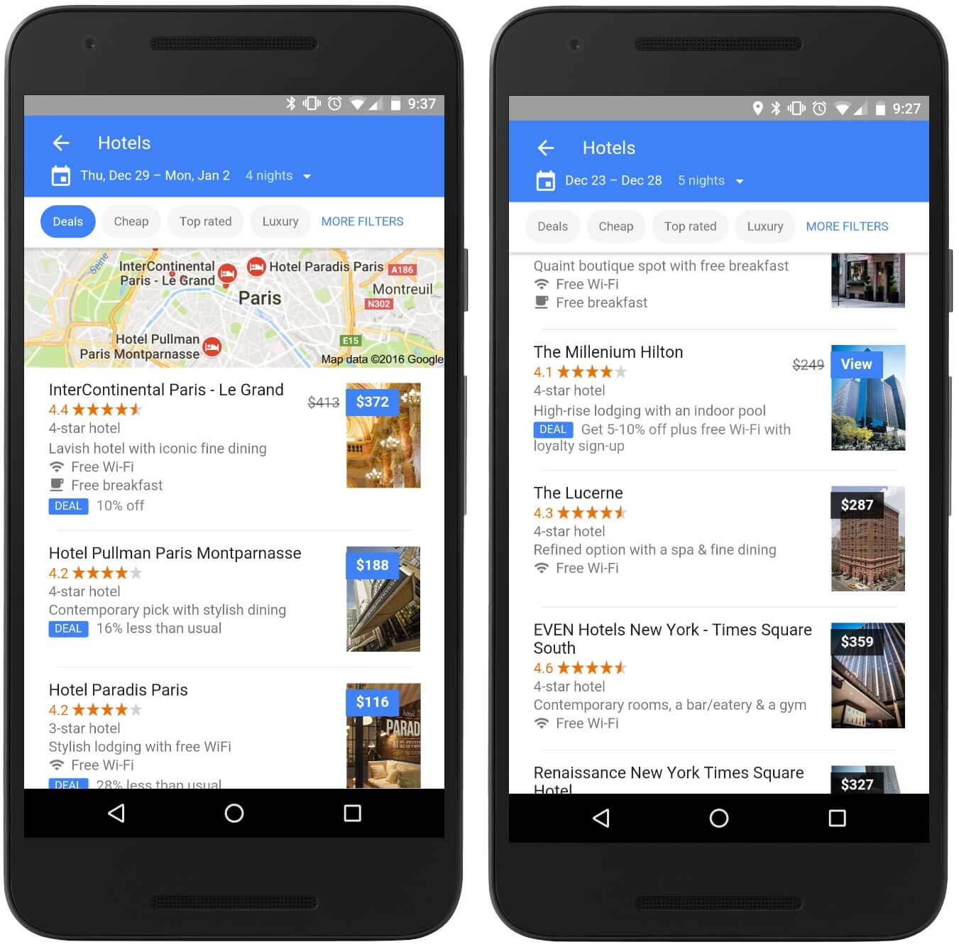 Google now filters hotels by deals and lets you know if there are loyalty member discounts.