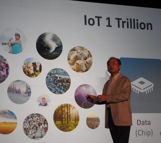 Masayoshi Son envisions 1 trillion Internet of Things devices.