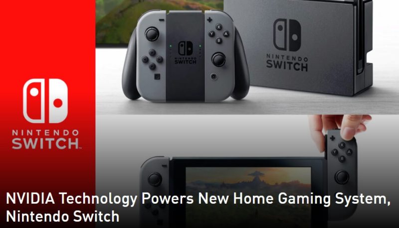 Nvidia's custom Tegra chip powers the Nintendo Switch.