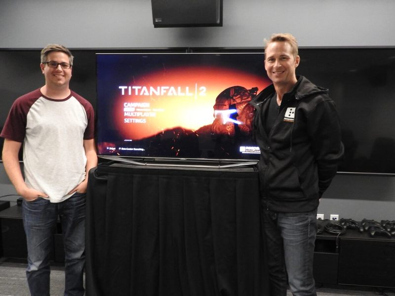 Titanfall 2 developers Dusty Welch (right) and Drew McCoy.
