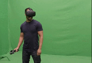 This is the HTC Vive. I would not recommend trying this with the PSVR.