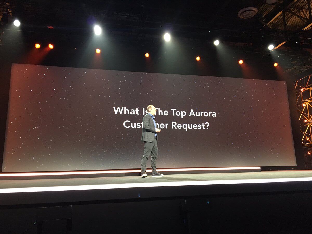 Andy Jassy talks about new capabilities in the Aurora cloud database service.