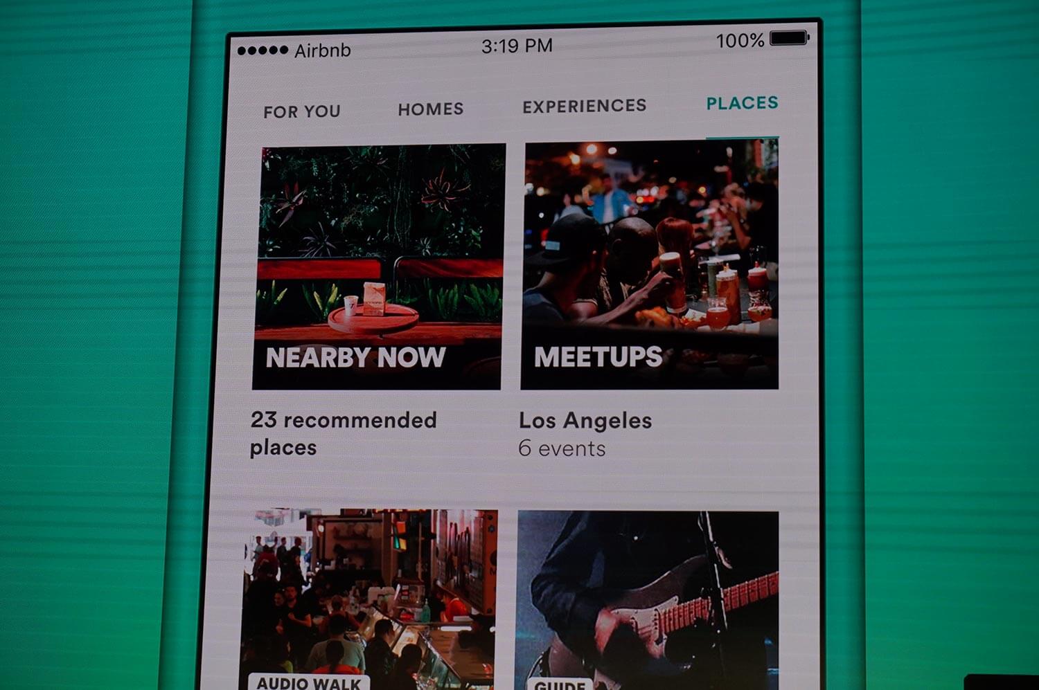 Airbnb's updated app now includes an experience and places section with more ways to discover a city.