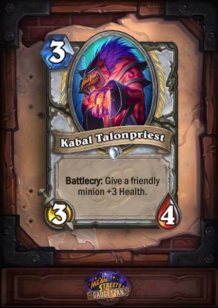 The Kabal Talonpriest is going to be a boon for the Priest -- especially in Arena.