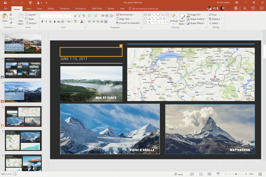 Real-time collaboration in PowerPoint.