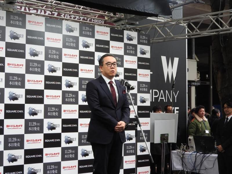 Yosuke Matsuda, CEO of Square Enix, at the Final Fantasy XV launch.