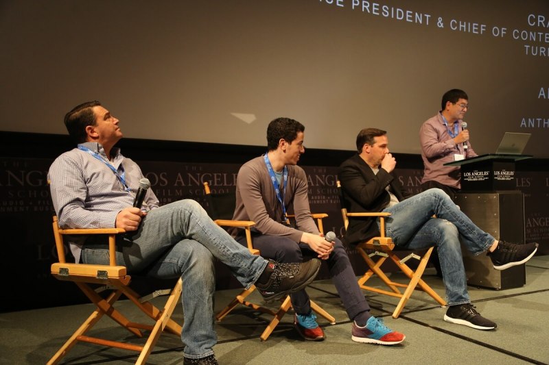 Dean Takahashi of GamesBeat (far right) moderates esports panel with (right to left) 