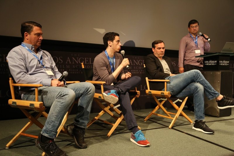 (Left to right) Kurt Pakendorf, chief strategy officer at Faceit; Alex Birns, an investor at Santa Monica, Calif.-based venture firm Anthos Capital; Craig Barry, executive vice president and chief content officer at Turner Sports; and Dean Takahashi of GamesBeat.