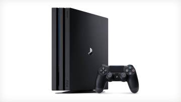 The PlayStation 4 Pro in its vertical stance. 
